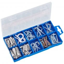 Schraubenhaken-Set - mit Sortimentskasten - 79 teilig