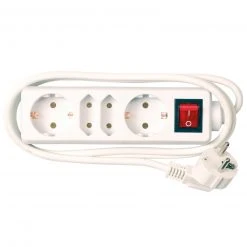 Mehrfachsteckdose - 4 Steckplätze - weiß