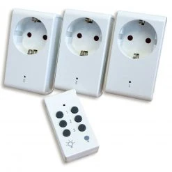 3er-Set Funk-Steckdosen - mit Fernbedienung