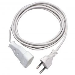 Eurostecker- Verlängerungskabel - weiß - 5 Meter