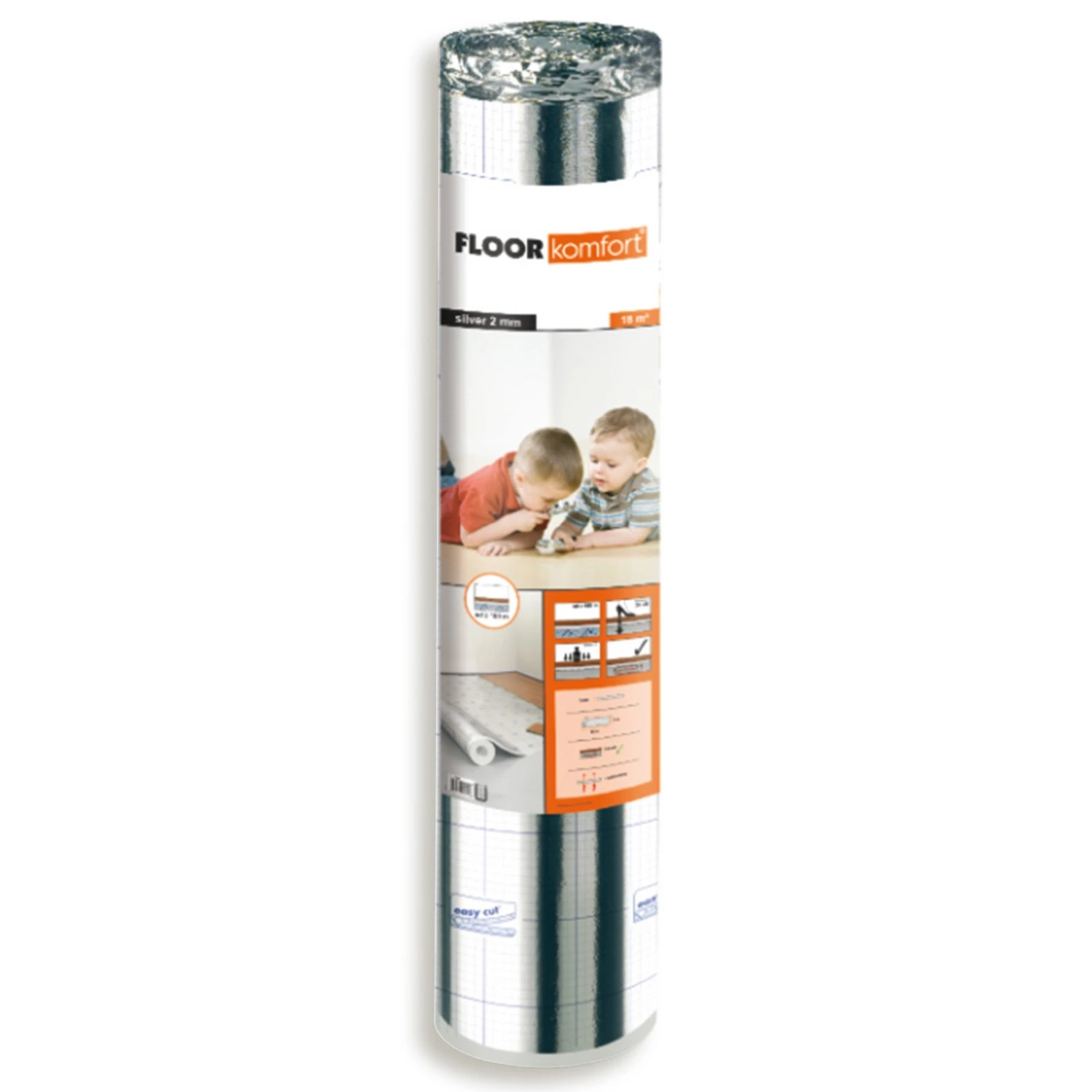 Trittschalldämmung FLOORkomfort® - silber - für 18 m² 1 Trittschalldämmung FLOORkomfort® - silber - für 18 m²