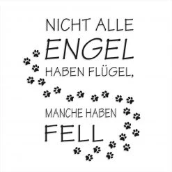 Wandtattoo - Spruch - Engel mit Fell - selbstklebend