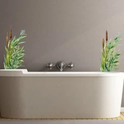 Wandtattoo - grün - Schilf - Malereioptik - selbstklebend