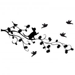 Wandtattoo - Katze - schwarz - selbstklebend