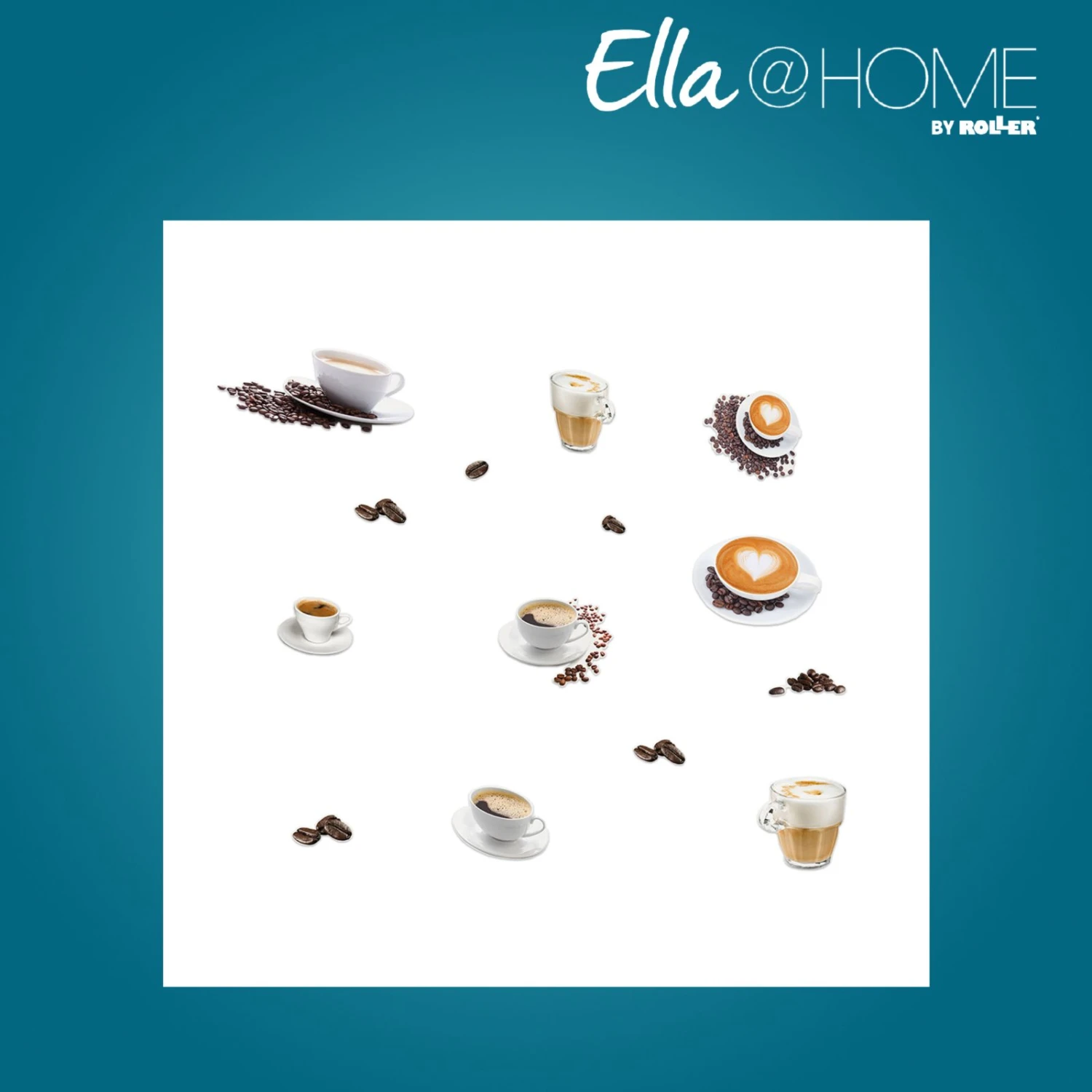 Ella@HOME Wandtattoo - Kaffeetassen - selbstklebend 1 Ella@HOME Wandtattoo - Kaffeetassen - selbstklebend