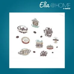 Ella@HOME Wandtattoo - Kaffee-Logos - selbstklebend
