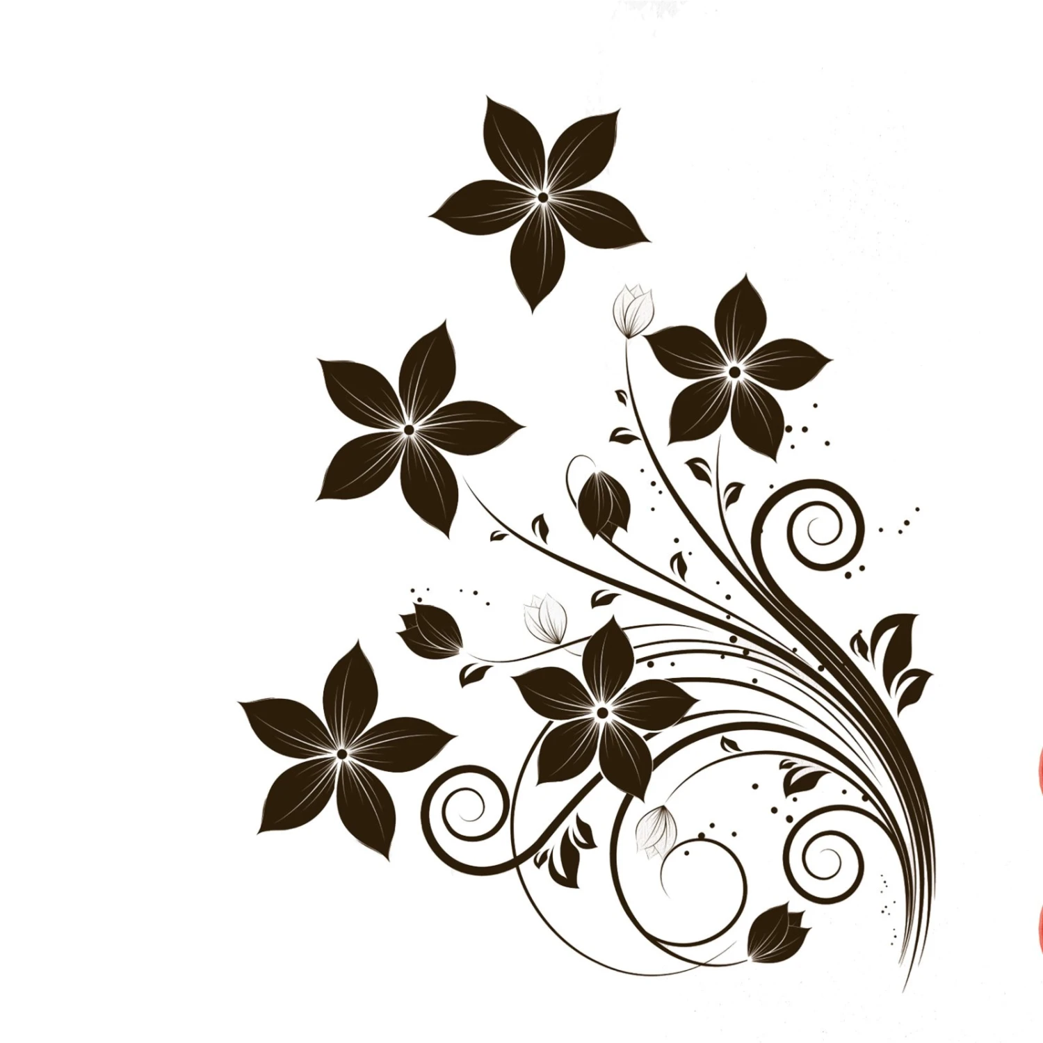 Wandtattoo - Blüten-Motiv - selbstklebend 1 Wandtattoo - Blüten-Motiv - selbstklebend