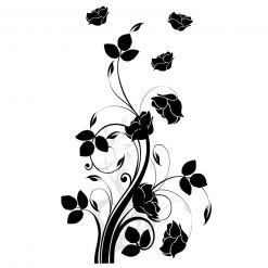 Wandtattoo - Rosenranken - schwarz - selbstklebend