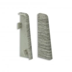 profitan 2er-Set Endkappen - Buche grau - für Sockelleisten: 58 mm hoch