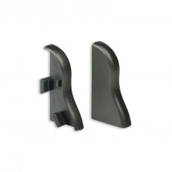 profitan 2er- Set Endkappen - Silber dunkel - für Sockelleisten: 40 mm hoch