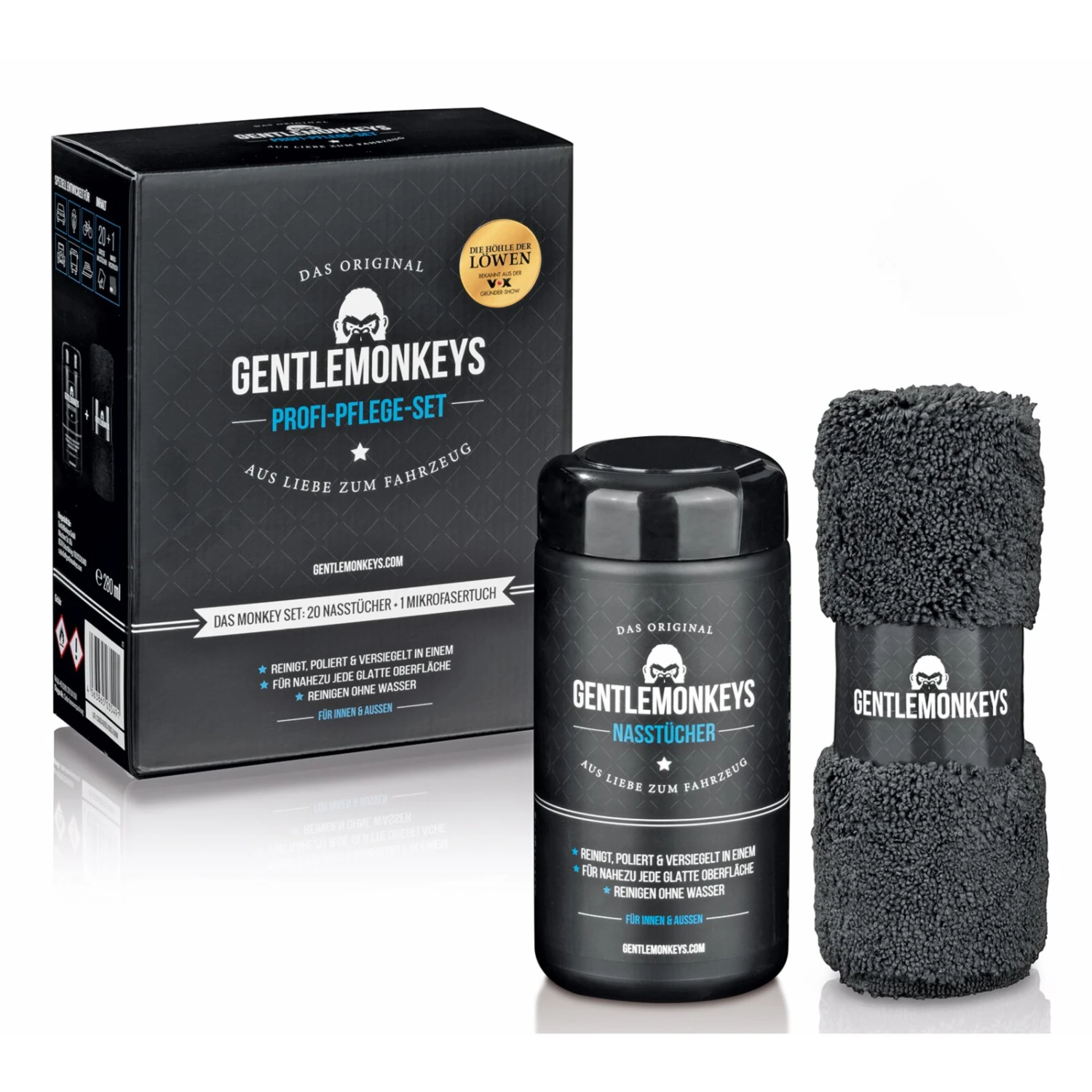 GENTLEMONKEYS Fahrzeugreiniger-Set - 20 Tücher 2 GENTLEMONKEYS Fahrzeugreiniger-Set - 20 Tücher – Bild 2
