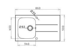Einbauspüle CONCERTO - Edelstahl-Glas - Unterschränke ab 45 cm -Baumarkt Verkaufsgeschäft 9000076300 03 1600Wx1600H