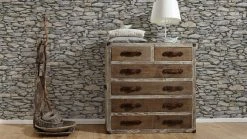 Papiertapete DEKORA NATUR 6 - beige-grau - Steine - 10 Meter -Baumarkt Verkaufsgeschäft 9000845600 03 1600Wx1600H