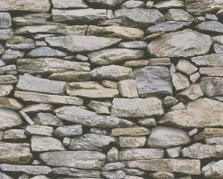 Papiertapete DEKORA NATUR 6 - beige-grau - Steine - 10 Meter