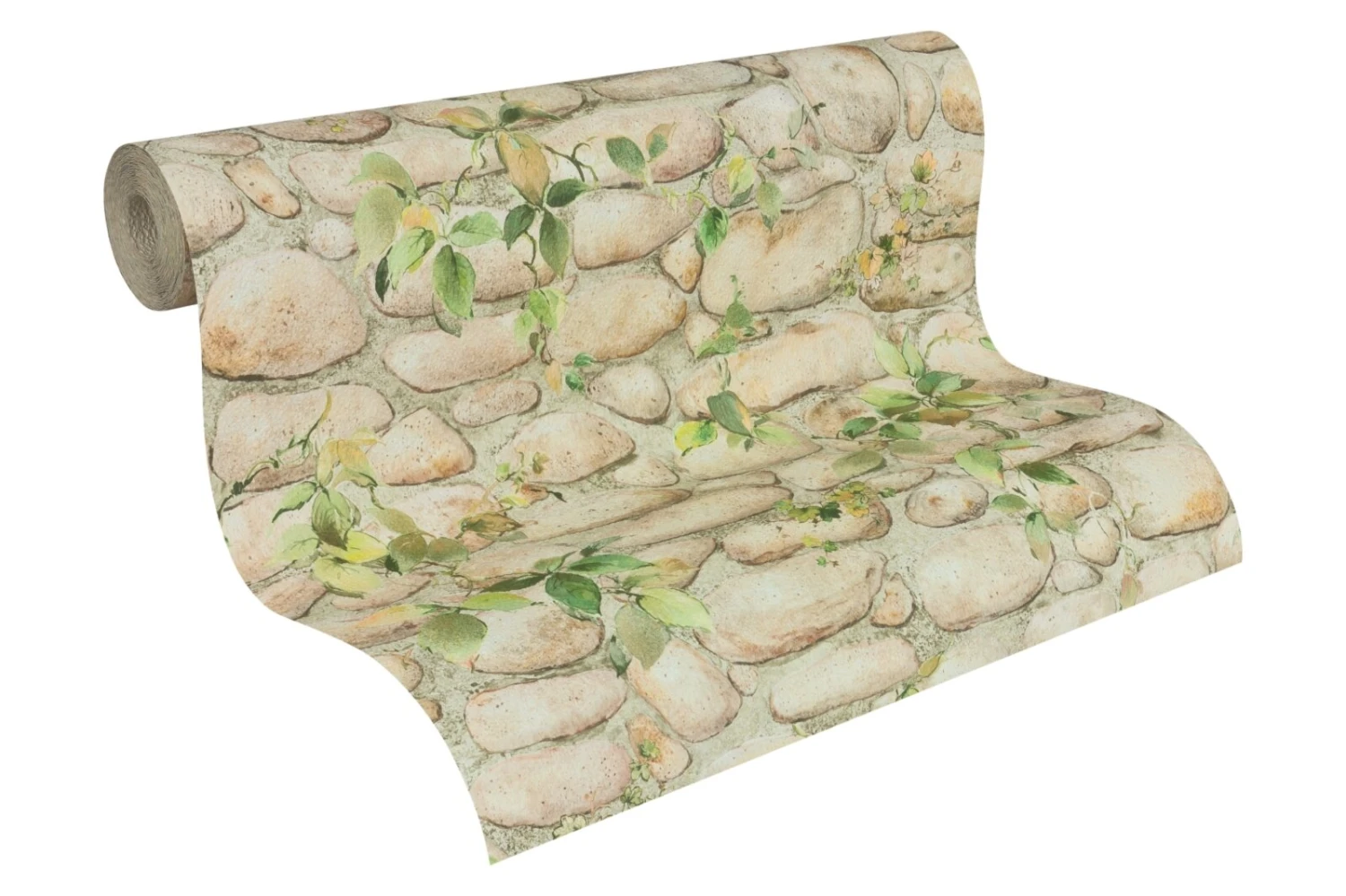 Papiertapete DEKORA NATUR 6 - Steine mit Pflanzenranke - 10 Meter 2 Papiertapete DEKORA NATUR 6 - Steine mit Pflanzenranke - 10 Meter – Bild 2