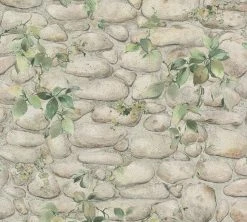 Papiertapete DEKORA NATUR 6 - Steine mit Pflanzenranke - 10 Meter