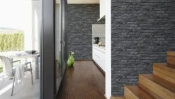 Papiertapete DEKORA NATUR 6 - Mauer - grau-schwarz - 10 Meter -Baumarkt Verkaufsgeschäft 9000862600 03 1600Wx1600H