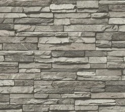 Vinyltapete BEST OF WOOD`N STONE - Steinwand - 10 Meter