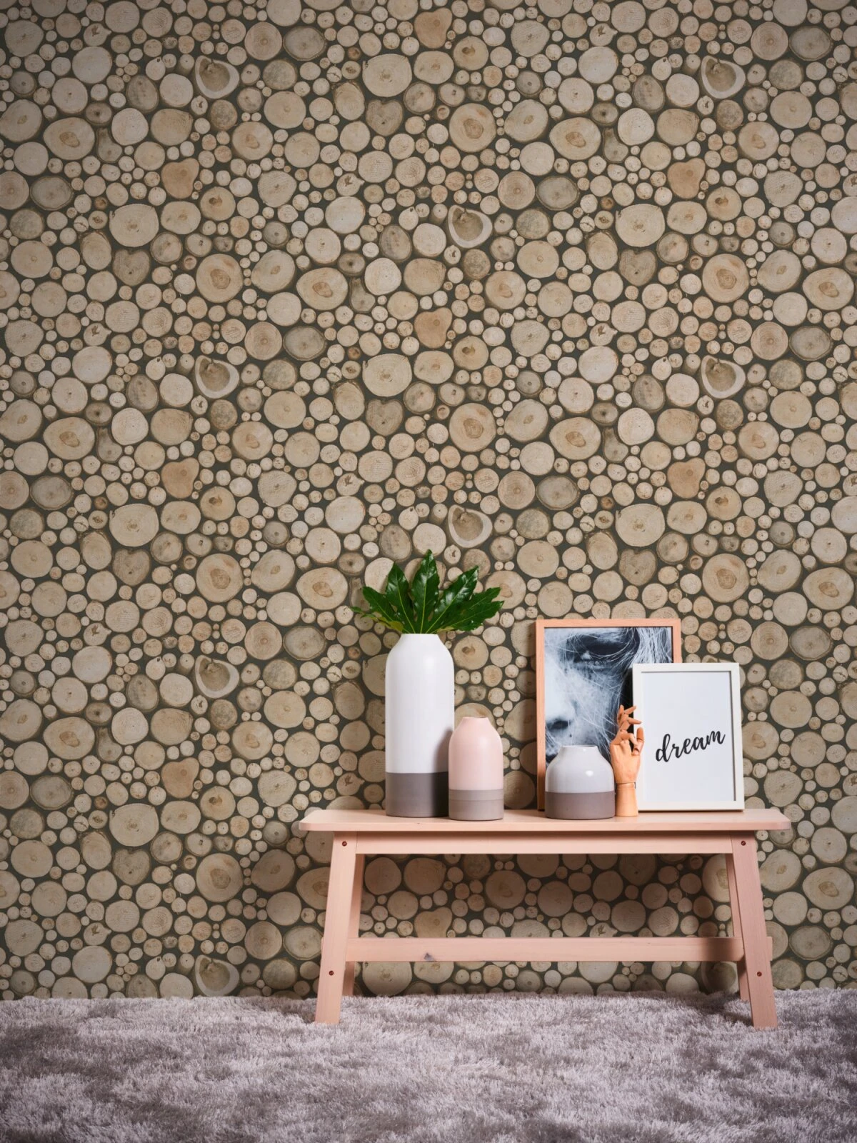 Papiertapete DEKORA NATUR 6 - Holzscheiben - 10 Meter 4 Papiertapete DEKORA NATUR 6 - Holzscheiben - 10 Meter – Bild 4