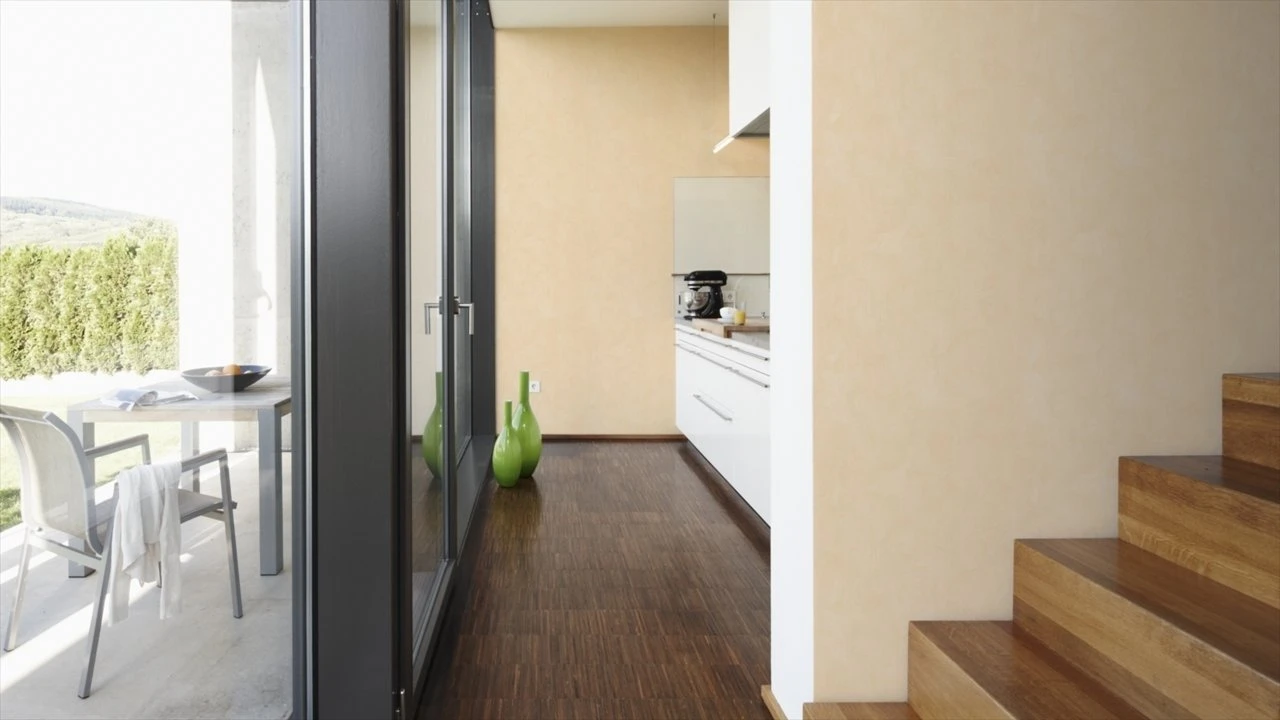 Vliestapete OK 6 - uni beige - 10 Meter 2 Vliestapete OK 6 - uni beige - 10 Meter – Bild 2