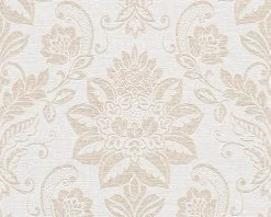Vliestapete OK 6 - beige-creme - florales Muster - 10 Meter