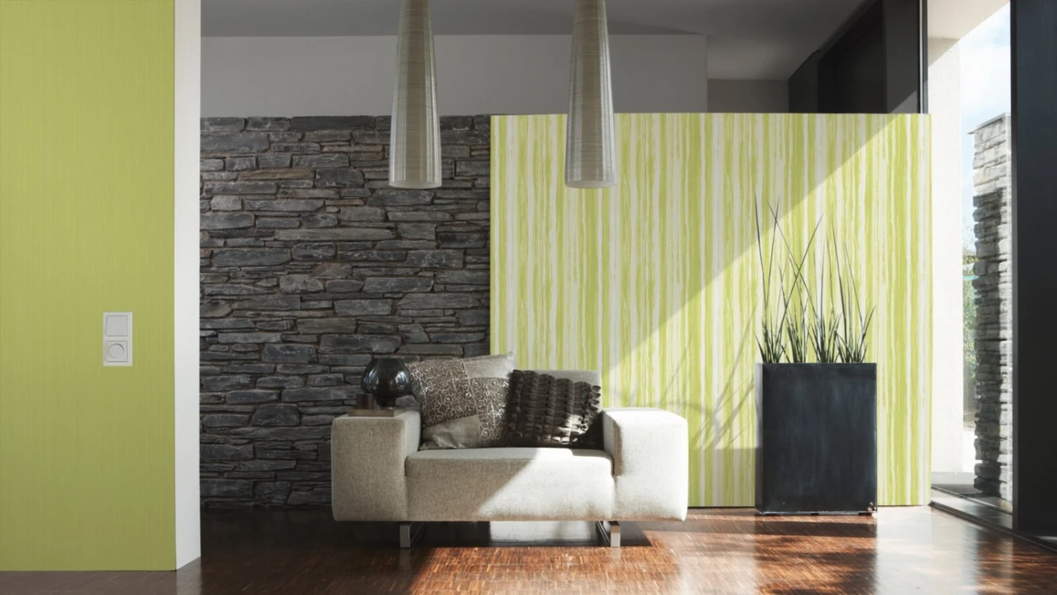 Vliestapete BRIGITTE HOME 5 - grün-weiß - Streifen - 10 Meter 2 Vliestapete BRIGITTE HOME 5 - grün-weiß - Streifen - 10 Meter – Bild 2