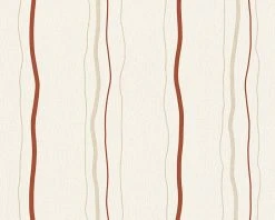 Vliestapete AVENZIO 7 - beige-rot - 10 Meter
