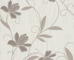 Vinyltapete SAN FRANCISCO - weiß-metallic- 10 Meter