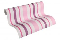 Tapete BOYS & GIRLS 5 - rosa - Streifen - 10 Meter -Baumarkt Verkaufsgeschäft 9001009500 04 1600Wx1600H