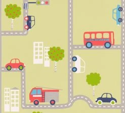 Tapete BOYS & GIRLS 5 - grün - Autos - 10 Meter