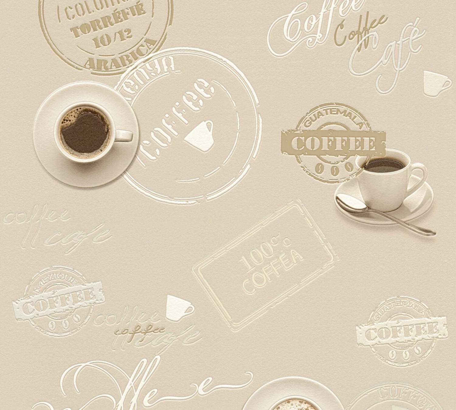 Vinyltapete SIMPLY DECOR - Kaffee - beige-braun - 10 Meter 1 Vinyltapete SIMPLY DECOR - Kaffee - beige-braun - 10 Meter