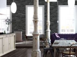 Vliestapete BEST OF WOOD`N STONE 2ND EDITION - Mauer - schwarz-grau - 10 Meter -Baumarkt Verkaufsgeschäft 9001031400 03 1600Wx1600H