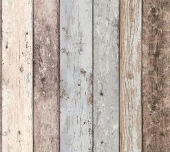 Vinyltapete BEST OF WOOD´N STONE - beige-blau - 10 Meter