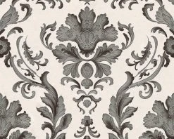 Vliestapete BLACK & WHITE 3 - schwarz-weiß - Barock - 10 Meter