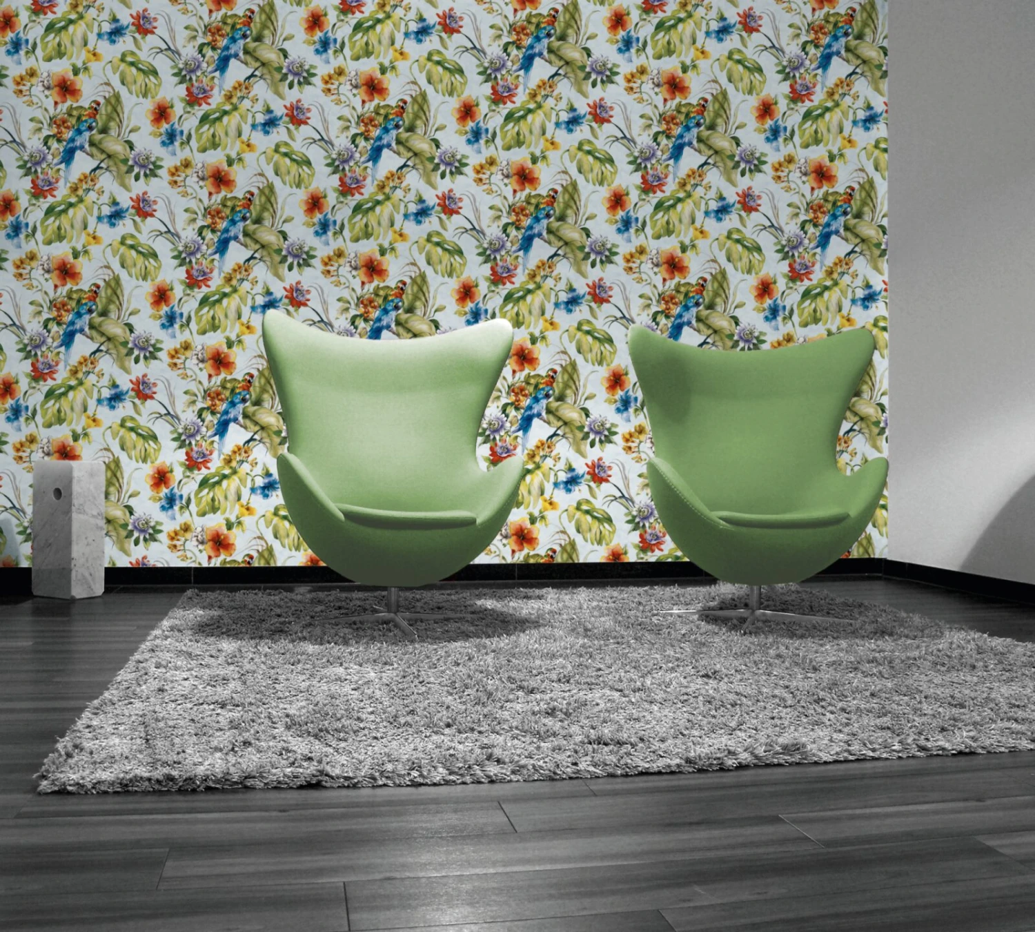 Vinyltapete FARO 4 - Pflanzen - blau-bunt - 10 Meter 2 Vinyltapete FARO 4 - Pflanzen - blau-bunt - 10 Meter – Bild 2