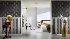 Papiertapete BLACK & WHITE 3 - schwarz-grau - Ornamente - 10 Meter -Baumarkt Verkaufsgeschäft 9001278400 03 1600Wx1600H