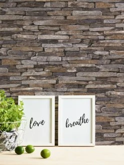 Vliestapete BEST OF WOOD´N STONE - Steinmauer - braun - 10 Meter -Baumarkt Verkaufsgeschäft 9001281700 04 1600Wx1600H