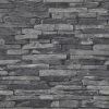 Vliestapete BEST OF WOOD´N STONE - Steinmauer - schwarz-grau - 10 Meter
