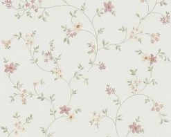 Vliestapete FLEECE ROYAL - bunt-weiß - Blumen - 10 Meter