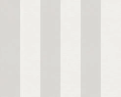 Vliestapete LIBERTE - weiß-grau - gestreift - 10 Meter