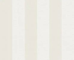 Vliestapete LIBERTE - weiß-beige - gestreift - 10 Meter