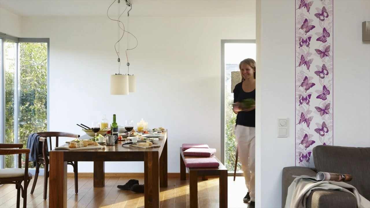 Panel POP.UP - Schmetterlinge - lila-weiß - 2,5 Meter 2 Panel POP.UP - Schmetterlinge - lila-weiß - 2,5 Meter – Bild 2