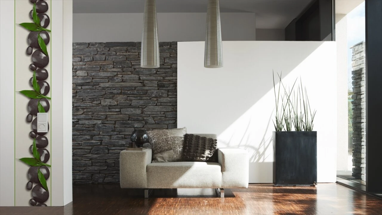 Panel POP.UP - Steine - creme-grün - 2,5 Meter 2 Panel POP.UP - Steine - creme-grün - 2,5 Meter – Bild 2