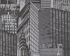 Panel POP.UP 3D - schwarz metallic - Hochhäuser - 52 cm