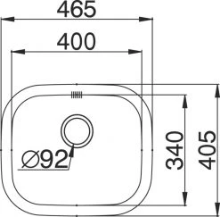 Einbecken-Einbauspüle KIBA SQUARE - Edelstahl - Unterschränke ab 45 cm -Baumarkt Verkaufsgeschäft 9001355300 03 1600Wx1600H