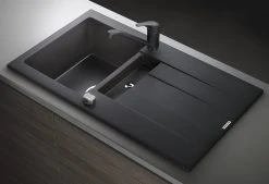 Einbauspüle ATHLOS - Pyragranite - weiß - Unterschränke ab 50 cm -Baumarkt Verkaufsgeschäft 9001356400 03 1600Wx1600H