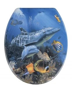 WENKO WC-Sitz SEA LIFE - blau - Duroplast