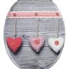 WENKO WC-Sitz BAVARIAN HEARTS - grau-rot