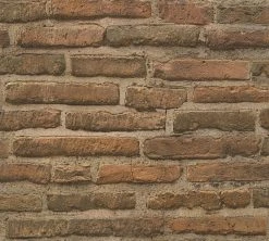 Vliestapete DECOWORLD 2 - braun - Mauer - 10 Meter