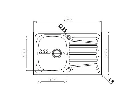 Einbauspüle SPARTA - Edelstahl - Leinenstruktur 2 Einbauspüle SPARTA - Edelstahl - Leinenstruktur – Bild 2